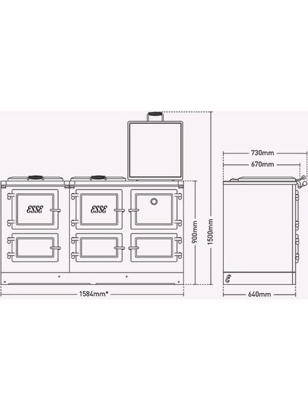 ESSE 1600X Dimensions
