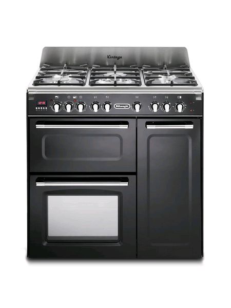 Delonghi vintage 90cm dual Gloss Black