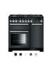 Encore deluxe 90 duel fuel range cooker with chrome trim