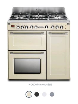 Delonghi Cookers Delonghi vintage 90cm three cavity dual fuel range cooker