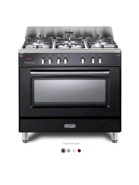 Delonghi vintage 90cm single cavity dual fuel range cooker