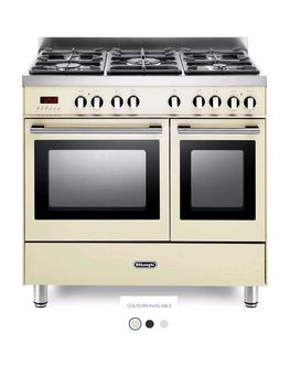 Delonghi Cookers Delonghi Modern 90cm twin cavity dual fuel range cooker