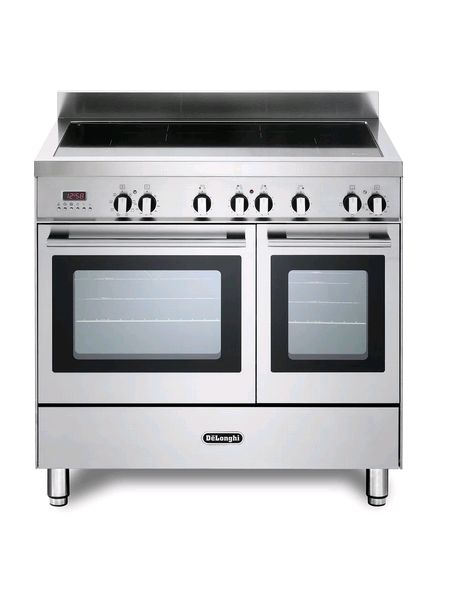 Delonghi modern 90cm twin cavity induction range cooker