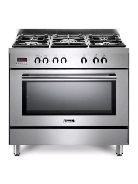 Delonghi modern 90cm single cavity dual fuel multifunction range cooker