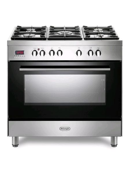 Delonghi modern 90cm single cavity dual fuel range cooker