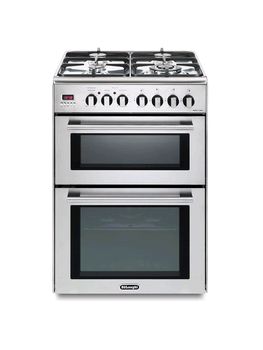 Delonghi Cookers Delonghi modern 60cm double cavity dual fuel range-style cooker