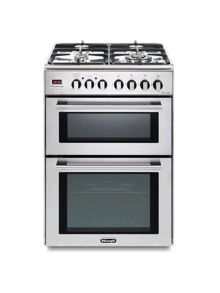 Delonghi modern 60cm double cavity dual fuel range-style cooker