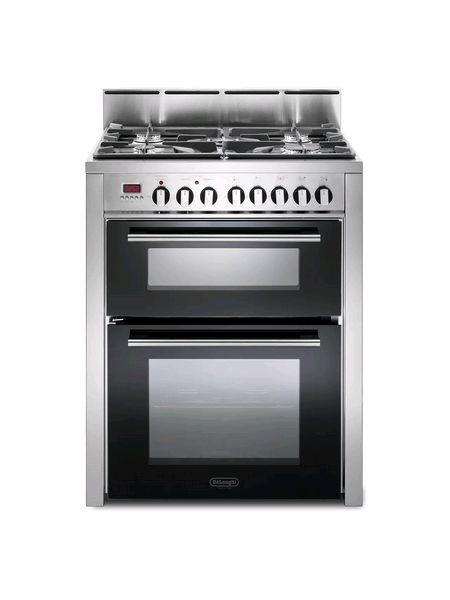 Delonghi modern 70cm double cavity dual fuel range-style cooker