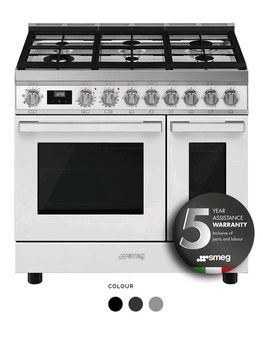 Smeg Portofino 90cm dual fuel range cooker