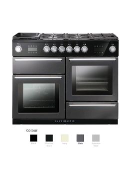 Rangemaster Nexus steam 110 dual fuel range cooker with chrome trim