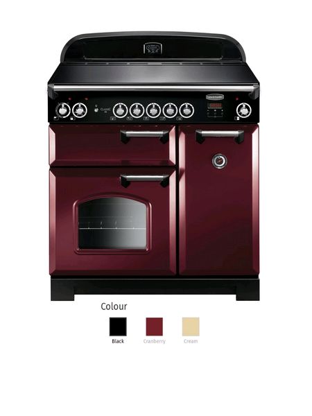 Classic 90 Induction Range Cooker with chrome trim